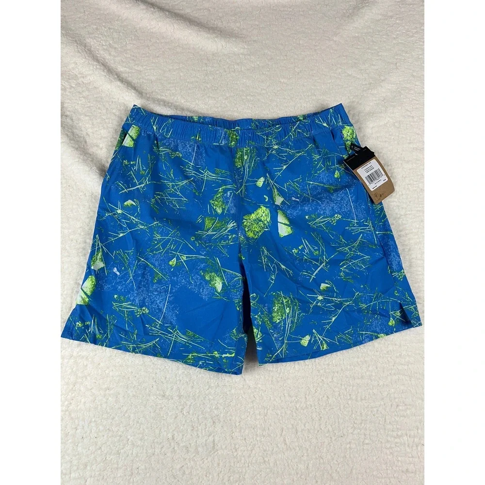 The North Face Mens‎ Wander Short Graphic Print Blue Green Size L NFOA535QIREG
